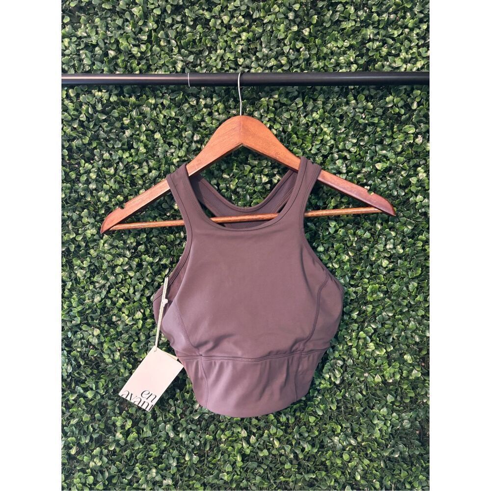 ENAVANT ENVT PIPER BRA TOP SZ SMALL NWT DARK BROWN PADDED